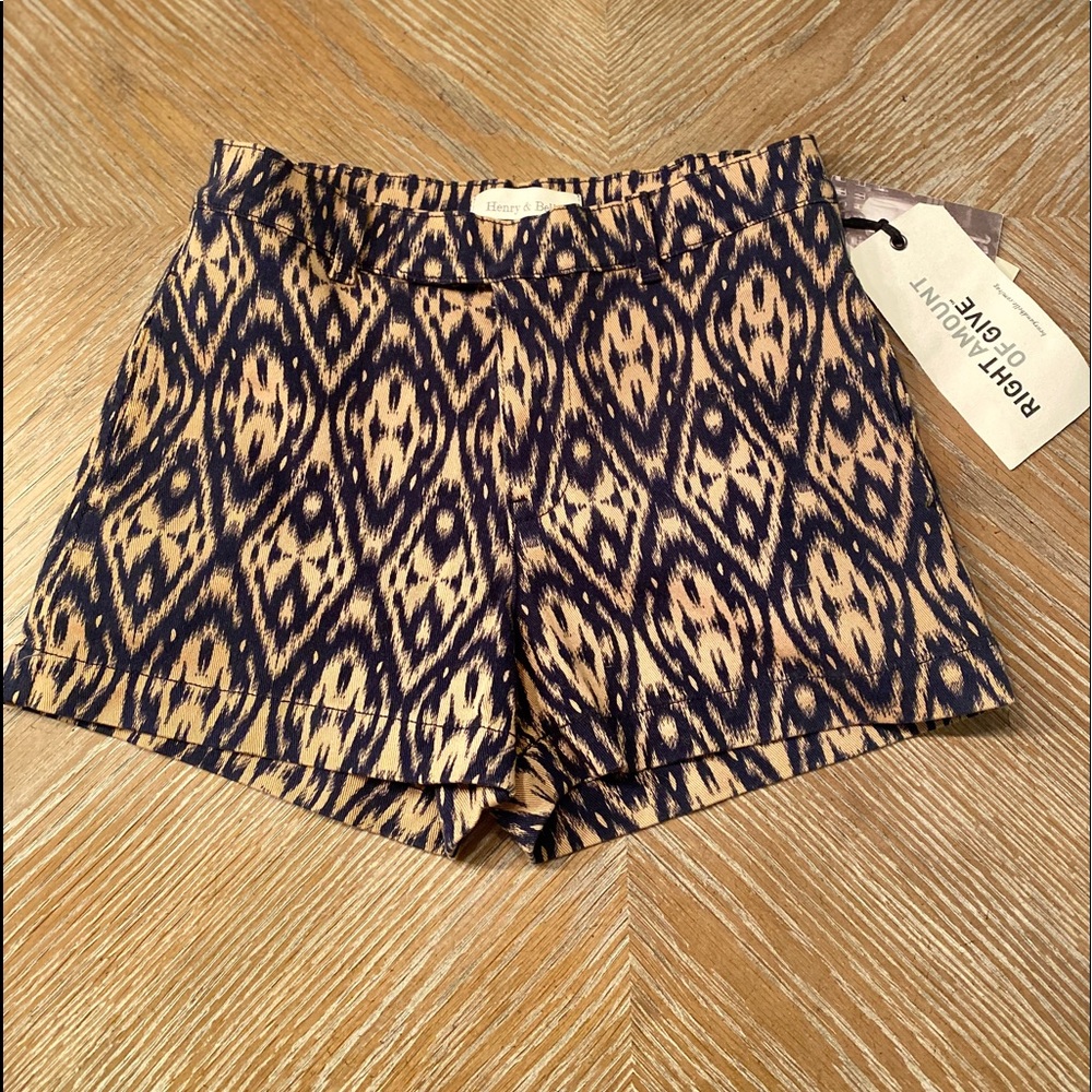 Henry & Bell, geometric print tribal short.